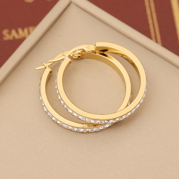 Round Rhinestone Earings Code: 154191