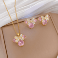 Character Pink Rhinestone Necklace & Earring Set Code: 2328478