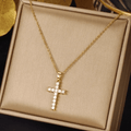 Ladies Cross with Zircon inlay Necklace Code: 56275