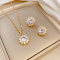 Sunflower Rhinestone Earing & Necklace Set Code: 72069