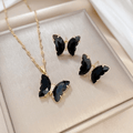 Black Butterfly Earrings & Necklace set Code: 72060