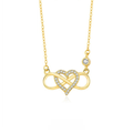 925 Sterling Silver Gold Plated Zircon Plating Inlay Heart Shape Pendant Necklace Code: A2308G