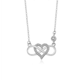 925 Sterling Silver Zircon Plating Inlay Heart Shape Pendant Necklace Code: A2308S