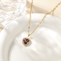 Titanium Steel Minimalist Plating Heart Shape Zircon Pendant Necklace Code: BF1002