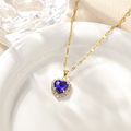 Titanium Steel Minimalist Plating Heart Shape Zircon Pendant Necklace Code: BF1038