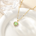 Titanium Steel Minimalist Plating Heart Shape Zircon Pendant Necklace Code: BF1042