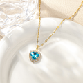 Titanium Steel Minimalist Plating Heart Shape Zircon Pendant Necklace Code: BF1043
