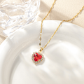 Titanium Steel Minimalist Plating Heart Shape Zircon Pendant Necklace Code: BF1045